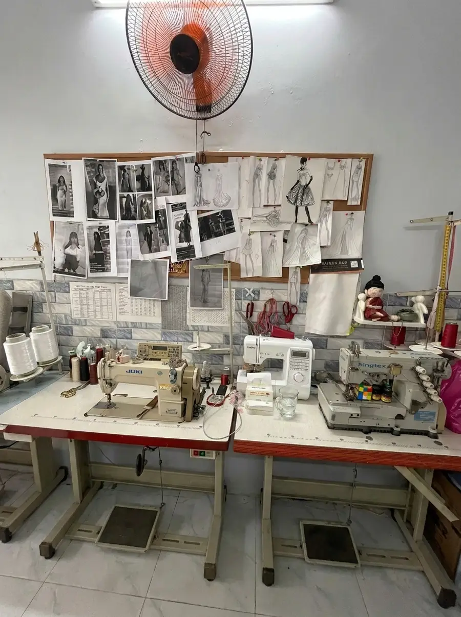 VI Dressmakers sketch board used to review a custom wedding dress Vietnam process before quote